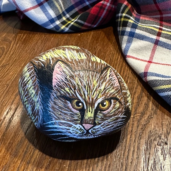 Hand-painted Cat Rock - Picture 1 of 15